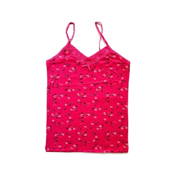 Kadın Askılı Desenli Atlet Dantelli Empirme Pamuklu Penye D3