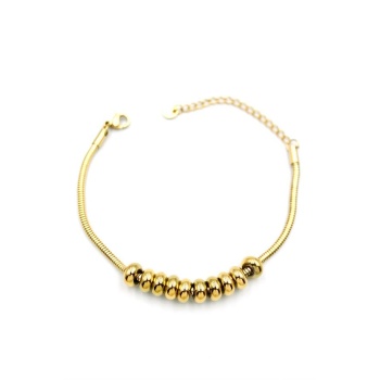 Halkalı Yılan Zincir Bileklik - Altın