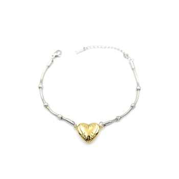 Kalp Zincir Bileklik - Altın