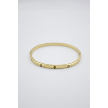 CRT Model Taşlı İnce  Bilezik - Altın