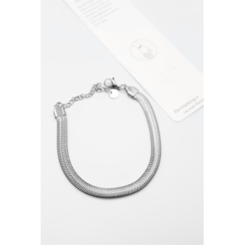 Yılan Zincir Bileklik - Gümüş