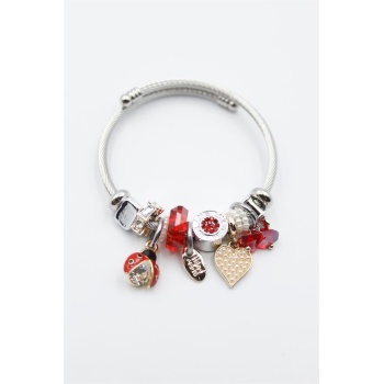 Uğur Böceği Charmlı Bilezik - Kırmızı