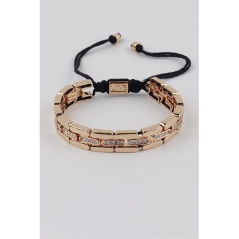 İpli Çelik Bileklik - Altın