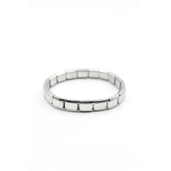 Lastikli Çelik Bileklik - Gümüş