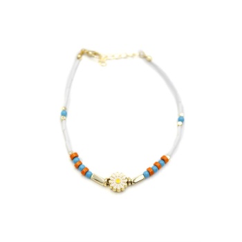 Boncuklu Papatya Halhal - Altın