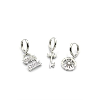 3lü CD Küpe - Gümüş