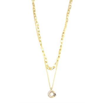 Çoklu Ay Yıldız Kolye - Altın