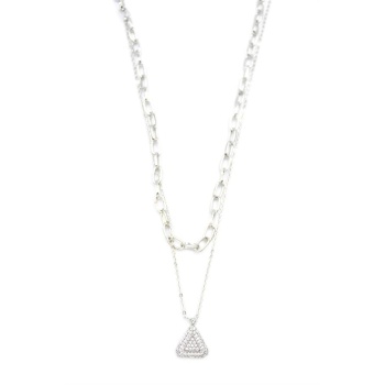 Çoklu Üçgen Kolye - Gümüş