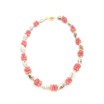 Deniz Kabuğu Kolye - Nar Çiçeği