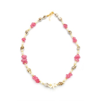 Deniz Kabuğu Kolye - Nar Çiçeği