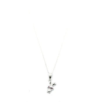 Peluş Tavşan Figürü Kolye - Gümüş