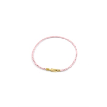 Çelik Hasır İp Bileklik - Pembe