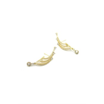 Taşlı Küpe - 14K Altın