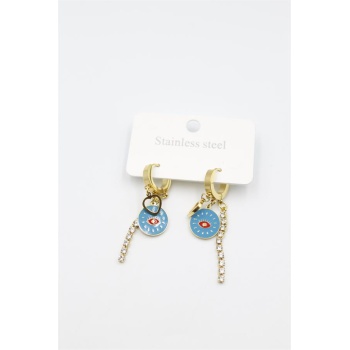 Taşlı Küpe - Altın