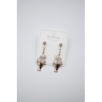 Çiçek Buketi Küpe - Altın