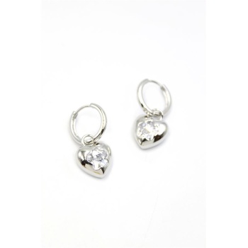 Kalp Küpe - Gümüş