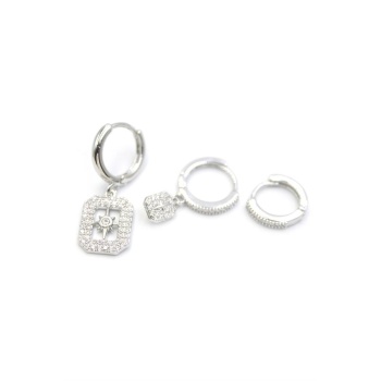 3lü Kutup Yıldızı Küpe - Gümüş