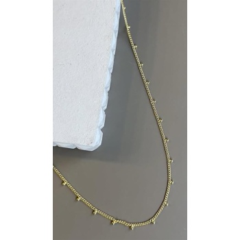 Boncuklu Zincir Kolye - Altın