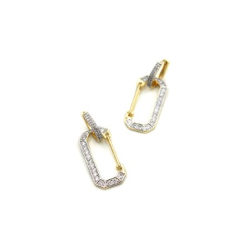 Taşlı Vip Küpe - Altın