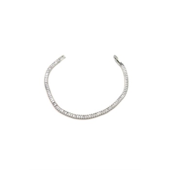 Baget Taşlı Bileklik - Gümüş