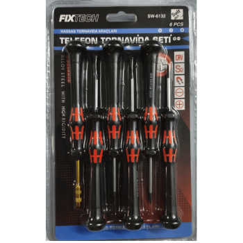 6 Parça Saatçi ve Telefoncu Onarım Tornavida Seti Hassas Tornavida Seti