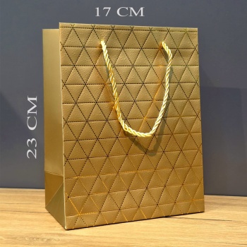 Küçük Boy Gold İpli Karton Çanta