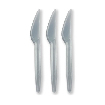 Gri Renk Lüks Plastik Bıçak 25 Adet