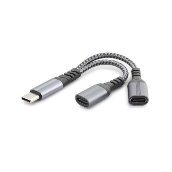 Type-C To 2 x Type-C F Kablo Car Şarj Siyah GJ-015