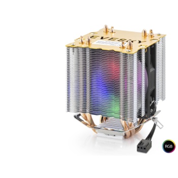 Cpu İşlemci Kule Tipi Soğutucu 500 Serisi Çift Fanlı 4 Bakır Borulu Rgb - Siyah ND2604