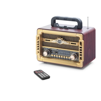 Bluetooth Nostaljik Hoparlör Fm Kumandalı 28 X 14.1 X 21 Cm NS8081BT