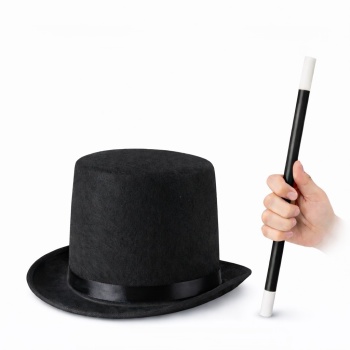 Çocuk Sihirbaz Şapkası ve Uzayan Yaylı Sihirli Sopa Seti