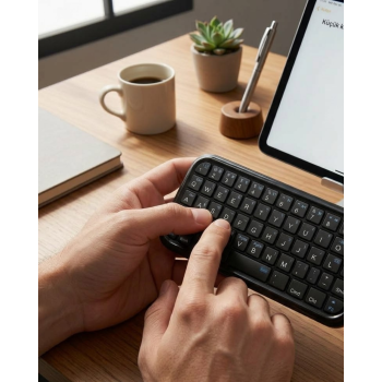 Taşınabilir Mini Bluetooth Klavye Şarjlı Kablosuz Klavye