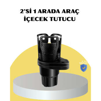 Araç İkili Bardak Tutucu Ayarlanabilir Genişlik 360° Döner Sistem