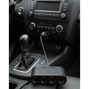 Araçlar İçin 4’lü Çakmak Çoklayıcı Type C USB ve Koruma Sistemli