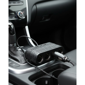 Araç Çakmak Çoklayıcı 4 Çıkışlı 2 USB ve Type C Girişli Çok Fonksiyonlu Şarj Ünitesi