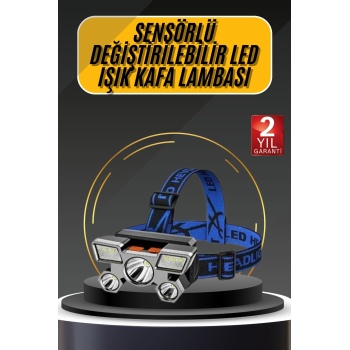 Kafa Lambası 800 Lümen 4 Mod Yüksek Işık Flaşörlü Şarjlı Led Lamba