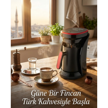 Bol Köpüklü Türk Kahvesi Makinesi Sesli İkaz ve Otomatik Kapanma Özellikli