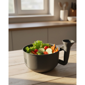 Ergonomik Saplı Sebze Süzgeçli Yıkayıcı Çok Amaçlı Mutfak Ürünü