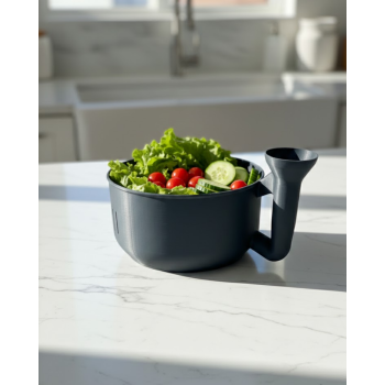 Pratik Sebze Yıkayıcı Süzgeçli Hazneli Ergonomik Saplı Mutfak Yardımcısı