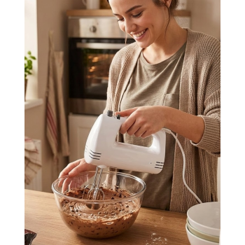 Paslanmaz Çelik Çırpıcılı El Mikseri 250W Çok Kademeli Mutfak Mikseri
