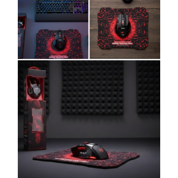 Profesyonel Oyuncu Mouse Seti Dokuma USB Kablolu RGB Aydınlatmalı