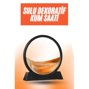 3D LED Işıklı Kum Saati Gece Lambası Hareketli Sulu Kum Saati Orta Boy