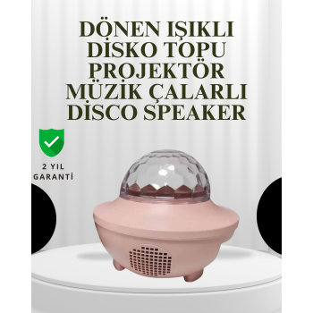 Sesle Etkileşimli Yıldız Projektörlü Gece Lambası – Bluetooth Hoparlörlü, USB Girişli, Dönen Okyanus