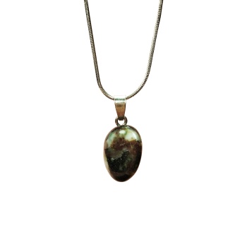 Turmalin Doğal Taşı Zincirli El Yapımı Kolye Uç: 2 cm Zincir: 20 cm Kutulu