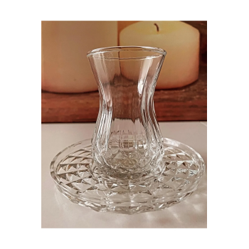 Alin Adela 6lı Cam Çay Tabağı Çay Tabak Altlığı Royaleks-RYG8030