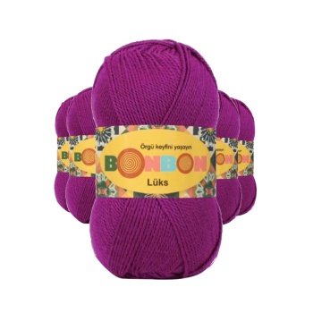 5 Adet Lüks Patik İpi Yünü Koyu Fuşya 98677