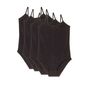 4 Adet İp Askılı Kadın Çıtçıtlı Body Siyah