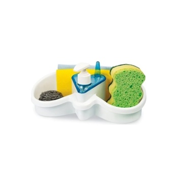 Sünger ve Deterjan Hazneli Lavabo Düzenleyici Sabunluk Organizer