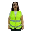 Fermuarlı Sarı İkaz Yeleği XL Beden 59 cm