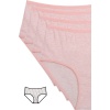 4lü Yeni Seri Renkli Yüksek Bel Fitilli Ribana Bato Külot Pembe